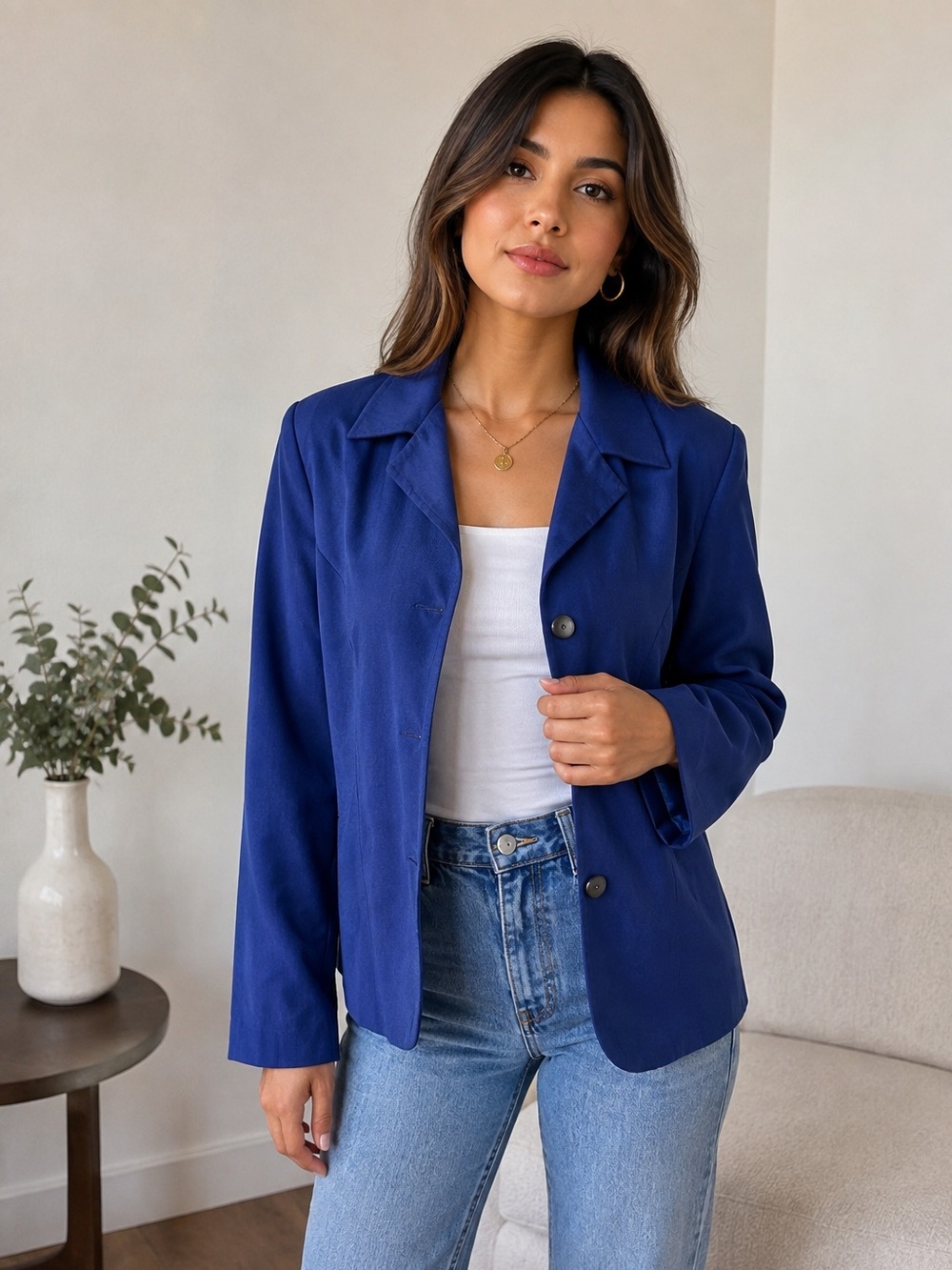 Norton McNaughton Women's Deep Blue Tailored Blazer